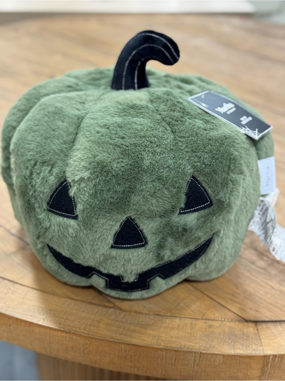 Martha stewart faux fur Green Pumpkin face pillow - Picture 2 of 2